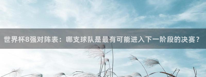 世界杯赛程表:世界杯8强对阵表:哪支球队是最有可能进入下一阶段的决赛?